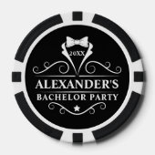 Tuxedo trouwpak das zwart poker chips (Voorkant)