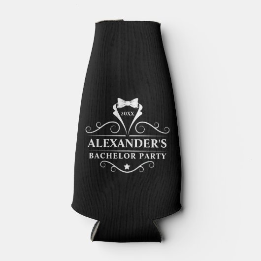 Tuxedo trouwpak zwart flesjeskoeler (Voorkant)