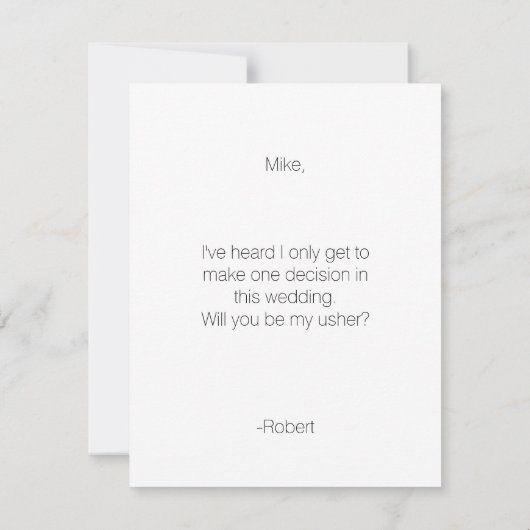 Tuxedo Usher | Groomsman Invitation (Dos)