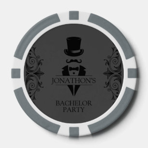 Tuxedo Verlovingsfeest Grijs Poker Chips