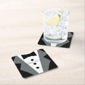 Tuxedo Vierkante Kartonnen Onderzetter (Insitu)