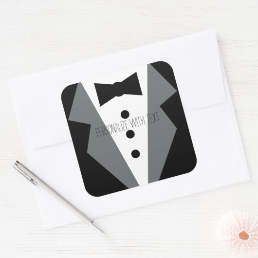 Tuxedo Vierkante Sticker (Envelop)