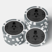 Tuxedo vrijgezellenfeest grijs poker chips (Opstapeling)