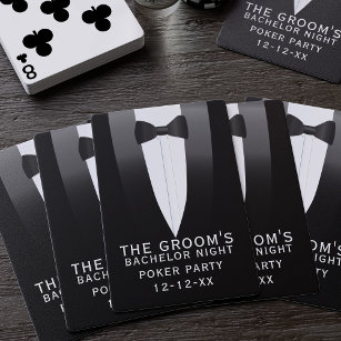 Tuxedo Wedding Bachelor Party Groomsmen Favor Pokerkaarten
