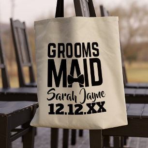 Tuxedo Wedding Bow Stropdas Groomsmaid Canvas tas