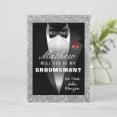 Tuxedo wees mijn bruidsjonker kaart (Staand voorkant)