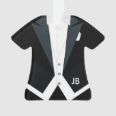 Tuxedo White Stropdas — Staarten Formele Draag Aan Ornament (voorkant)
