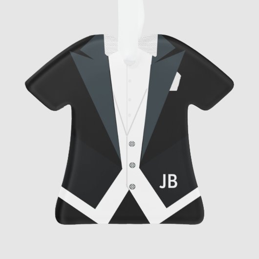 Tuxedo White Stropdas — Staarten Formele Draag Aan Ornament (voorkant)