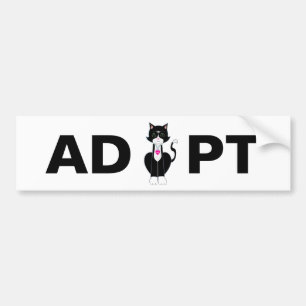 Tuxedo Wilde Kat Adopteren Bumpersticker