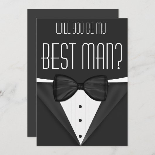 Tuxedo zal je mijn beste bruiloft zijn kaart (Voorkant / Achterkant)