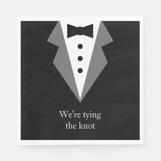 Tuxedo zwart Stropdas bruiloft Servet (Voorkant)