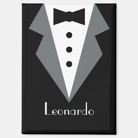 Tuxedo zwart Stropdas gepersonaliseerd Magneet (Voorkant)