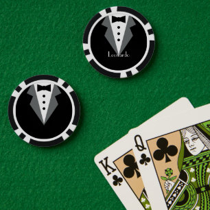 Tuxedo zwart Stropdas gepersonaliseerd Poker Chips
