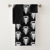 Tuxedo zwart Stropdas Vaderdag Bad Handdoek (Insitu)