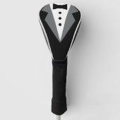 Tuxedo zwart Stropdas Vaderdag Golfheadcover (Voorkant)