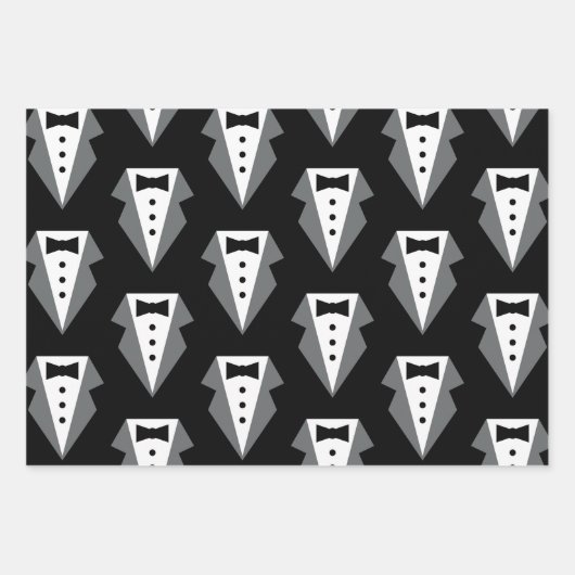 Tuxedo zwart Stropdas Vaderdag Inpakpapier Vel (Voorkant)