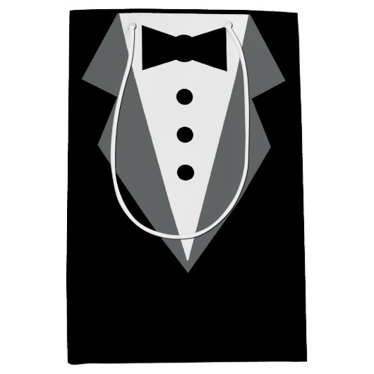 Tuxedo zwart Stropdas Vaderdag Medium Cadeauzakje (Voorkant)