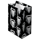 Tuxedo zwart Stropdas Vaderdag Medium Cadeauzakje (Voorkant Gekanteld)