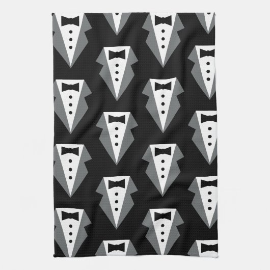 Tuxedo zwart Stropdas Vaderdag Theedoek (Verticaal)