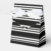 Tuxedo zwart & wit drievoudige streep bedankdoosjes (Voorkant Zijde)