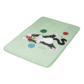 Tuxedo Zwart Wit Kerstmis Kat Badmat (Gekanteld)