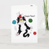 Tuxedo Zwart Wit Kerstmis Kat Feestdagen Kaart (Voorkant)