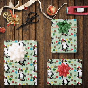 Tuxedo Zwart Wit Kerstmis Kat Inpakpapier Vel