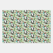 Tuxedo Zwart Wit Kerstmis Kat Inpakpapier Vel (Voorkant 2)