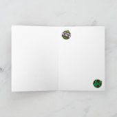 Tuxedo Zwart Wit Kerstmis Kat Kaart (Binnen)