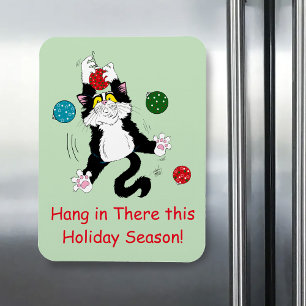Tuxedo Zwart Wit Kerstmis Kat Magneet