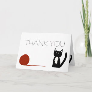 Tuxedo zwart-witte kat Dank u Bedankkaart