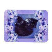 Tuxedo zwarte en witte kattenkunst van Renee Lavoi Magneet (Horizontaal)