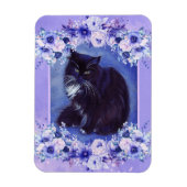 Tuxedo zwarte en witte kattenkunst van Renee Lavoi Magneet (Verticaal)
