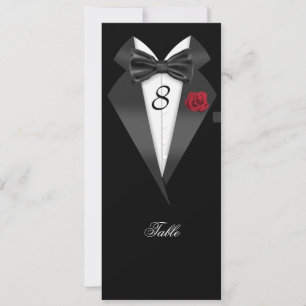 Tuxedo Zwarte Tafel Nummer Zitplaatskaart Kaart