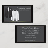 Tuxedos Carte de visite de port d'arme (Devant / Derrière)