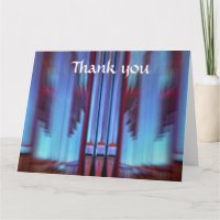 Tuyau d'orgue bleu grand carte de remerciements -