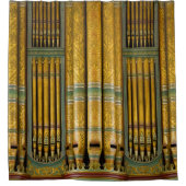 Tuyau d'orgue rideau de douche vert et or (Devant)