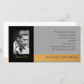 Tuyauterie d'or de carte de remerciements de (Devant / Derrière)