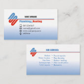 Tuyauterie et chauffage. Carte de visite pour le (Devant / Derrière)