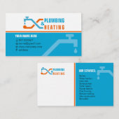 Tuyauterie et chauffage. Carte de visite pour le (Devant / Derrière)