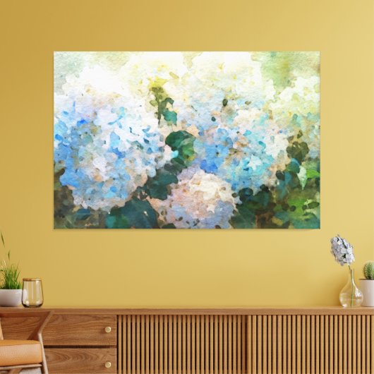 *~* TV2 Blauw Roze Hydrangea kunst Canvas Print (Insitu (Woonkamer))