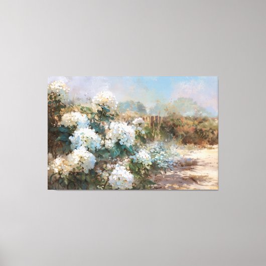 *~* TV2 Kunst Strand Hydrangea Canvas Print (Voorkant)