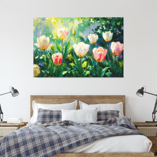 *~* TV2 Spring TULPEN Uitgerekt Canvas Print (Insitu (Slaapkamer))