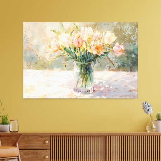*~* TV2 TOUJOURS TULIPS Étendu Canvas Impression (Insitu(Salon))