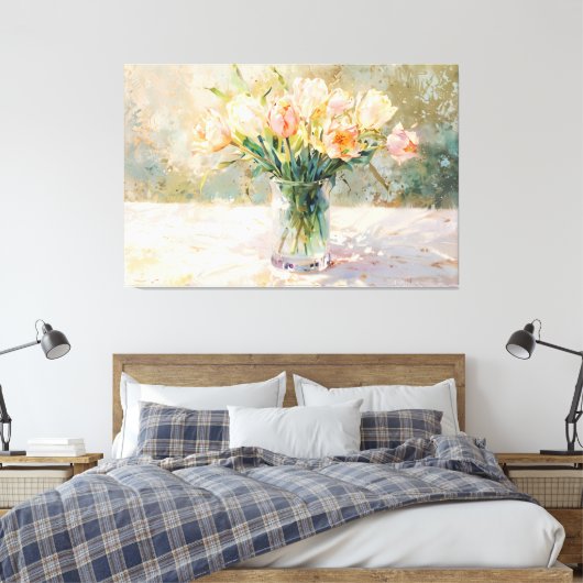 *~* TV2 TOUJOURS TULIPS Étendu Canvas Impression (Insitu(Chambre))