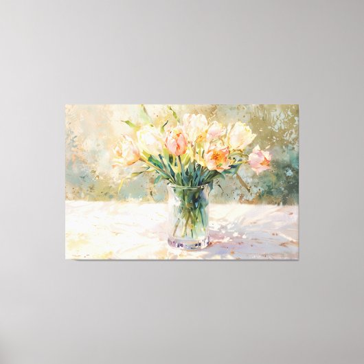 *~* TV2 TOUJOURS TULIPS Étendu Canvas Impression (Recto)