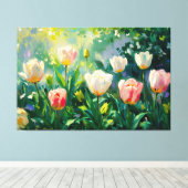 *~* TV2 - TULIPS de printemps en toile étirée (Insitu (Plancher de Bois))