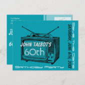 tv 60e verjaardag Bewaar de datum Aankondigingskaart (Voorkant / Achterkant)