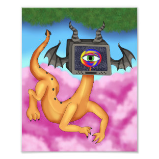 TV Draak Pop Print Foto Afdruk