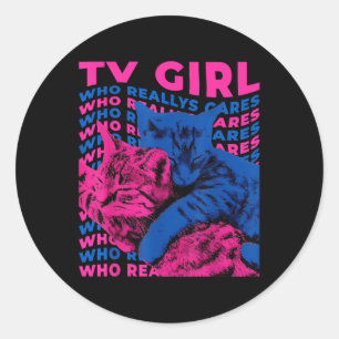TV Girl Album Fransen verlaten wie echt om Cat TV  Ronde Sticker